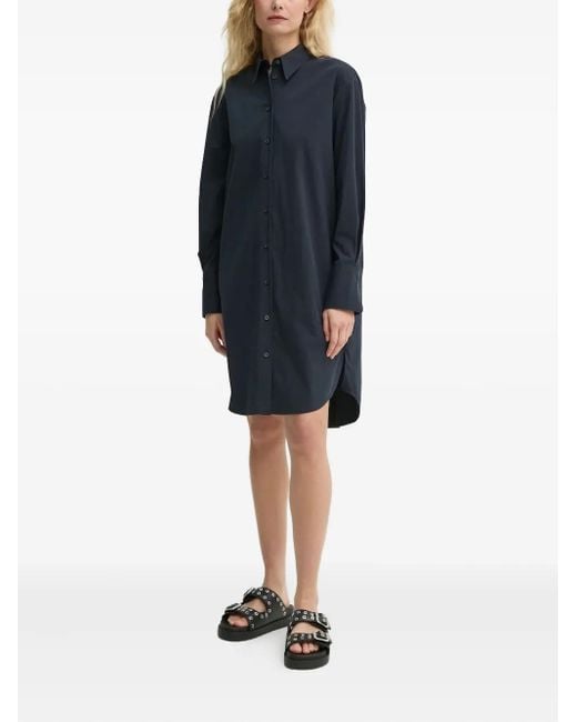 Marc O' Polo Blue Button-Down Cotton Shirt Dress
