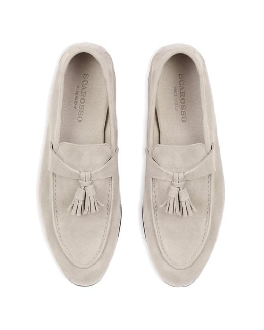 Scarosso White Luisa Tassel-Detail Loafers