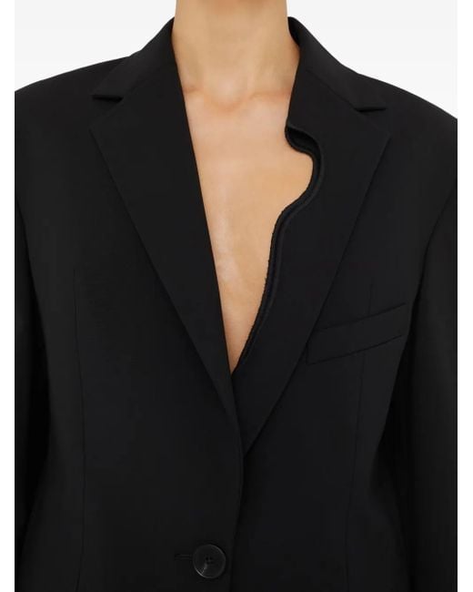 Christopher Esber Blue Padded-Shoulder Single-Button Blazer