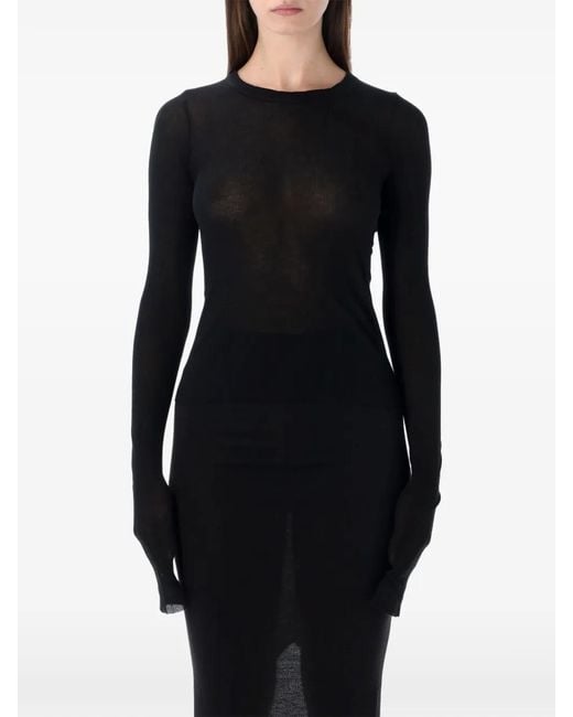 Rick Owens Black Long-Sleeve Top