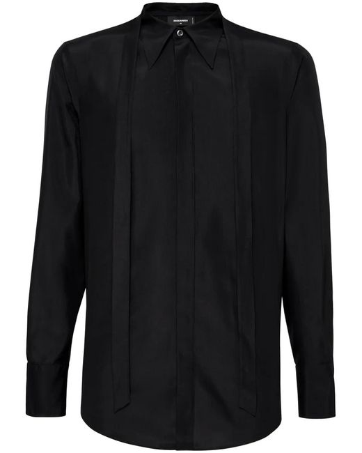 DSquared² Black Satin Silk Shirt for men