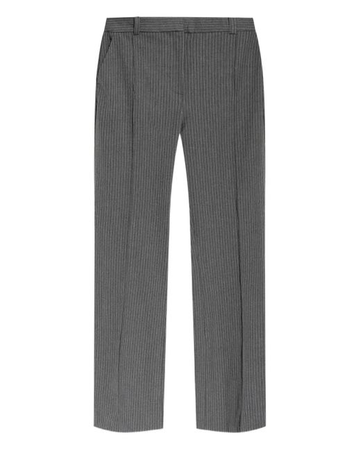 Samsøe & Samsøe Gray Pinstripe Pleated Trousers