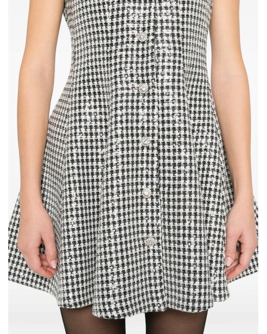 Sandro Gray Tweed And Sequin Mini Dress