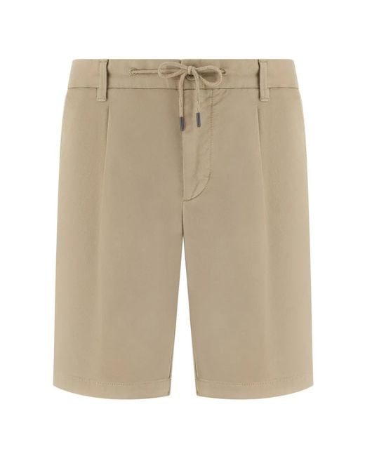 Boggi Natural Drawstring Pleated Shorts for men