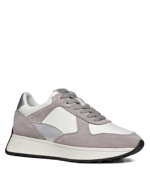 Geox スエードレザーパネル スニーカー White