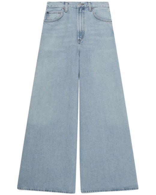 Agolde Blue Nolan High-rise Wide-leg Jeans