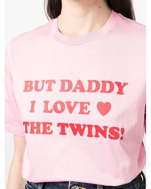 DSquared² Pink Slogan-Print Cotton T-Shirt