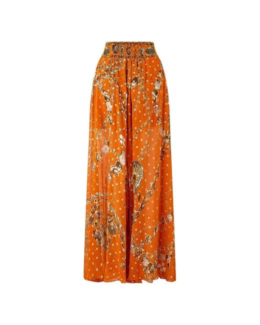 Camilla Orange Pantalon Ample Talismans Of Turkiye À Effet De Transparence