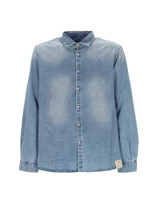 FAMILY FIRST Blue Chemise En Jean À Effet Délavé for men