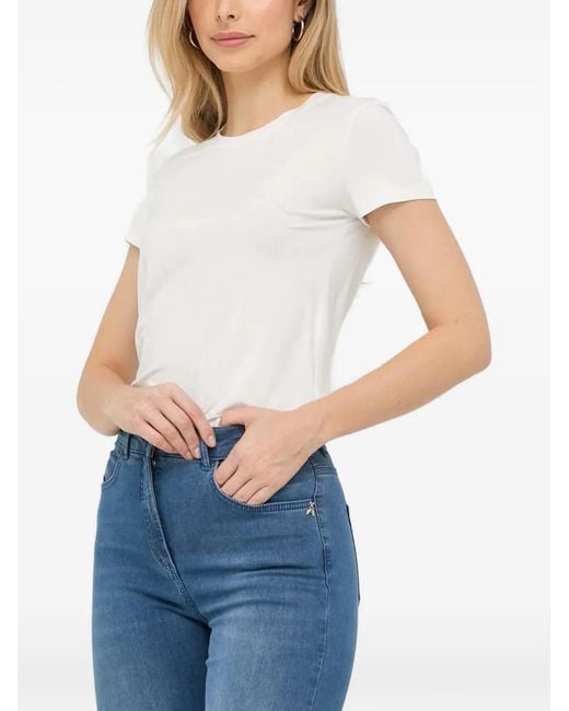 Patrizia Pepe White Crew-Neck Tshirt