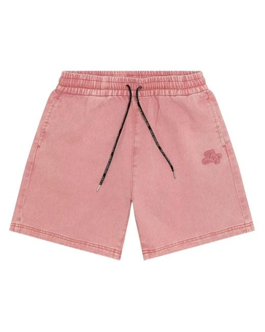 A Bathing Ape Pink Logo-Embroidered Shorts