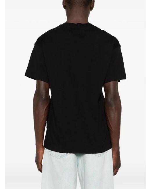 Palm Angels Black Logo-Patch T-Shirt for men