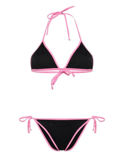Moschino Black Contrasting-borders Bikini