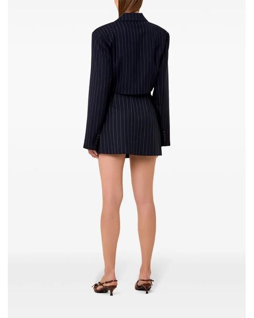 Nicholas Blue Pinstripe Pleated Side-Zip Skort