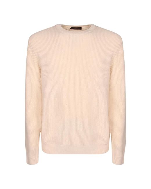 Zanone Natural Ribbed-Knit Sweater for men
