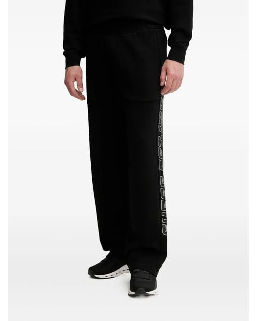 Guess Black Logo-Detail Track Pants for men