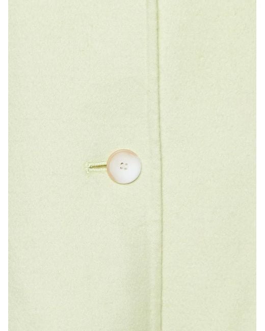 Joseph White Lime Wool & Silk Caia Short Coat
