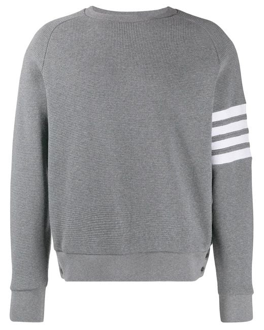 Thom Browne Gray 4-Bar Raglan-Sleeve Sweatshirt for men