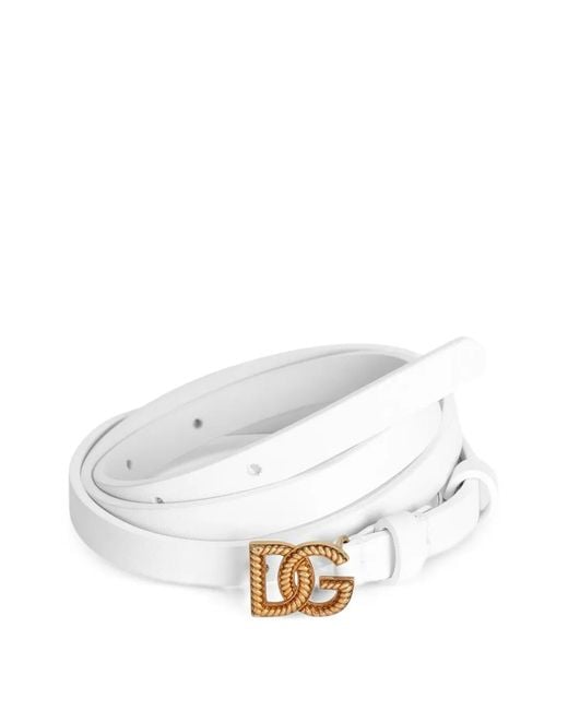 Dolce & Gabbana White Calfskin Belt