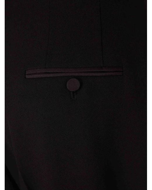 Tom Ford Black Satin-Trim Wool Trousers