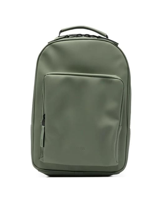 Rains Green Book Zip-Fastening Backpack for men