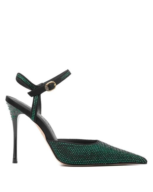 Kurt Geiger Green Embellished Pointed-Toe Pumps