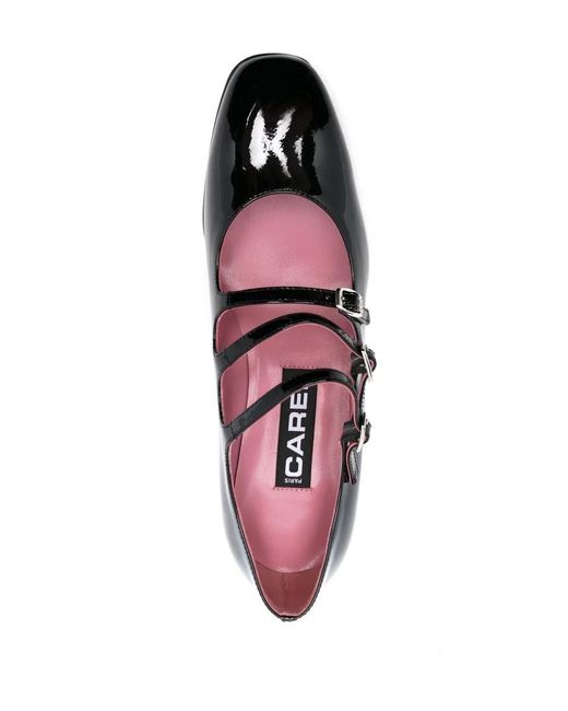 CAREL PARIS Black Mary Jane Side-Buckle Pumps