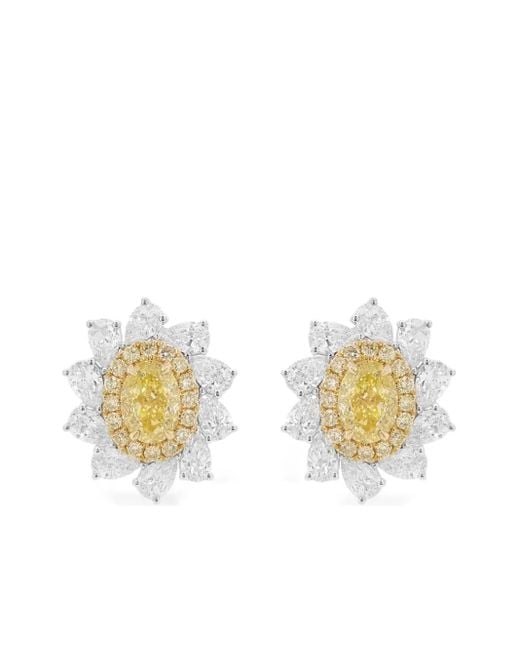 HYT Jewelry Metallic 18K And Diamond Earrings