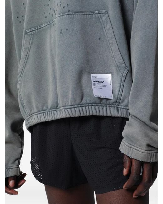 Satisfy Gray Mothtech Distressed Hoodie for men