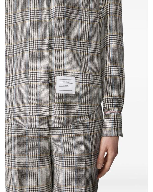 Thom Browne Gray Houndstooth-Check Bow-Tie Shirt