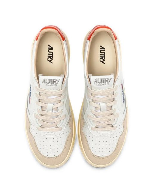 Autry White Medalist Low Sneakers