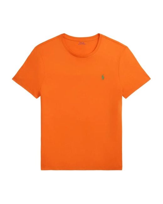 Polo Ralph Lauren Orange Logo-Embroidered Crew-Neck T-Shirt for men