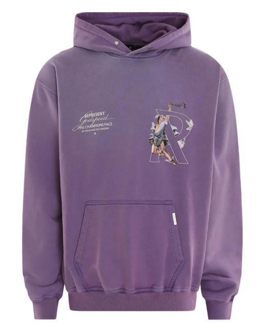 Represent Hermes Hoodie in het Purple voor heren