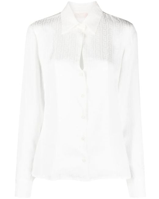 Liu Jo White Weave Monogram Shirt