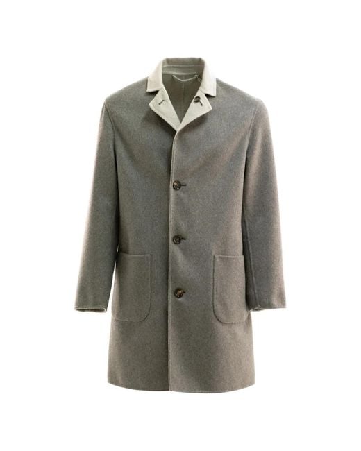 KIRED Gray Reversible Single-Breasted Coat for men