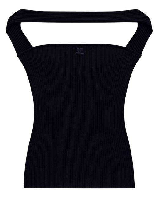 Courreges Black Hyperbole 90's Ribbed-knit Top