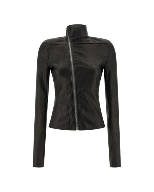 Rick Owens Black Tower Gary Jkt Asymmetrical-Zip Jacket