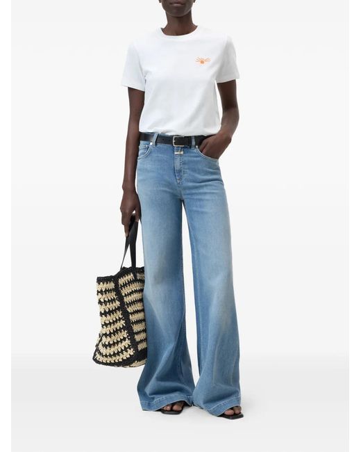 Closed White Embroidered Basic T-Shirt