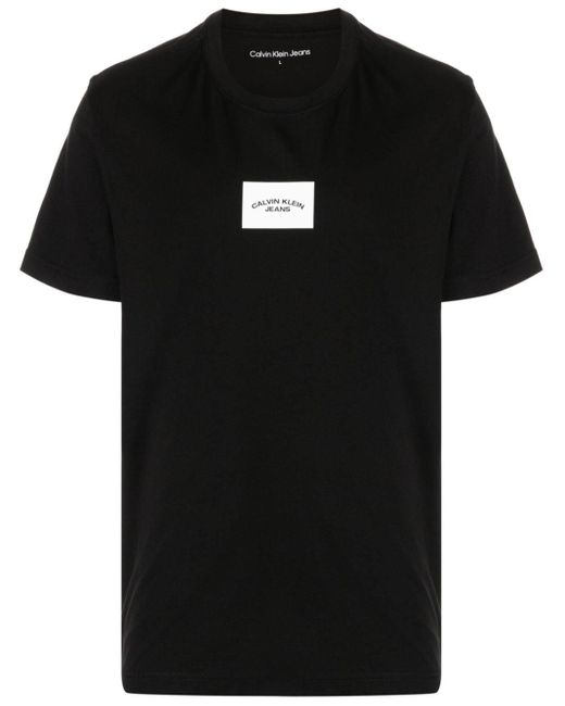 メンズ Calvin Klein ロゴ Tシャツ Black