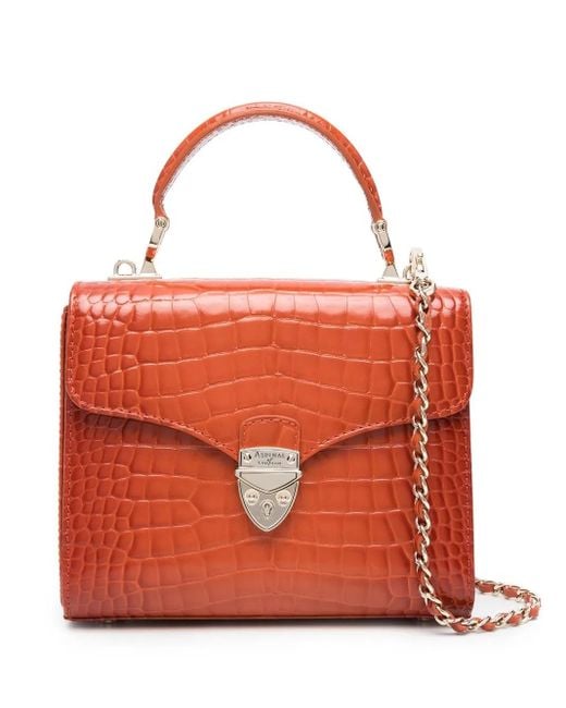 Aspinal Red Mini Sac À Main Mayfair