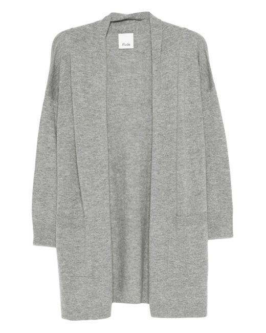 Allude Gray Offener Cardigan Mit Aufgesetzten Taschen