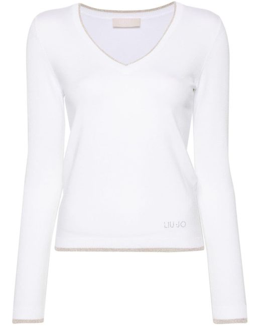 Maglione con strass di Liu Jo in White