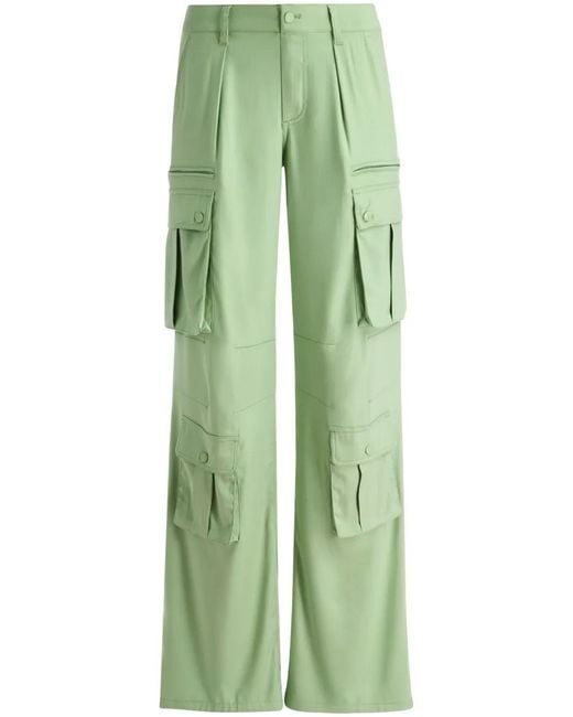 Alice + Olivia Green Joette Low-Rise Cargo Trousers