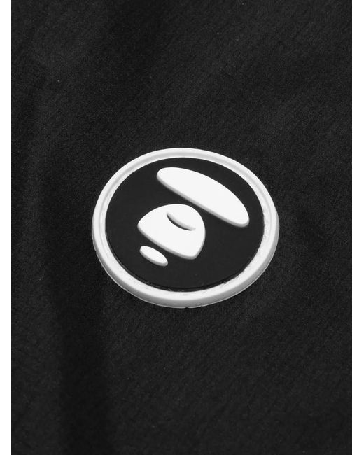 Aape By A Bathing Ape Black Moonface Logo-Patch Windbreaker Jacket for men