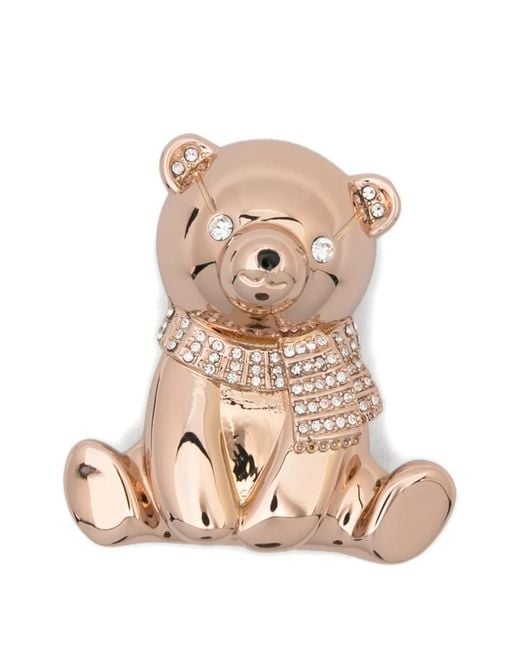 Max Mara Pink Teddy Crystal-Embellished Brooch