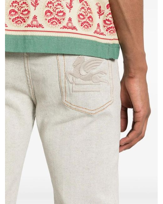 Etro Gray Slim Cotton Jeans for men