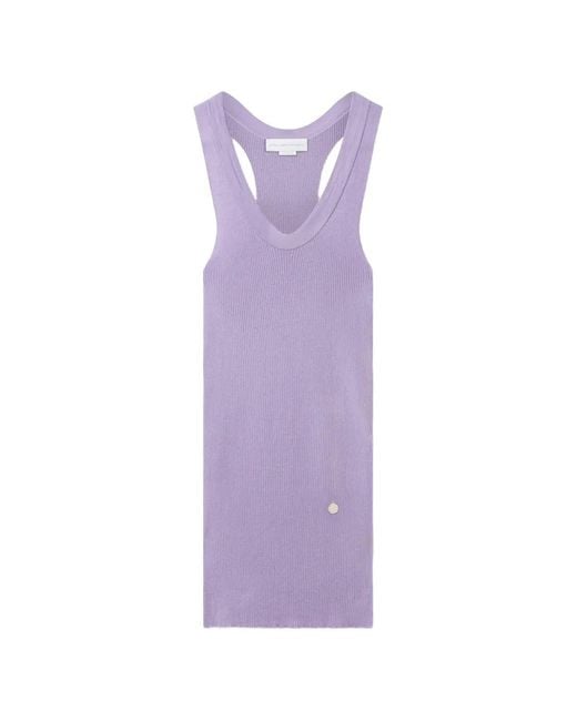 Stella McCartney レディース パープル リブニット トップ