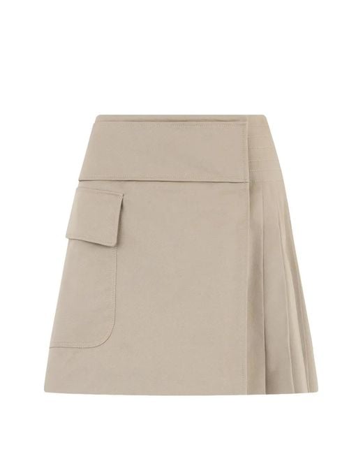 Alberta Ferretti Natural Minijupe À Coupe Trapèze