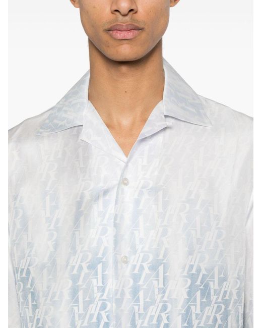 Amiri Overhemd Met Logoprint En Kleurverloop in het Blue voor heren