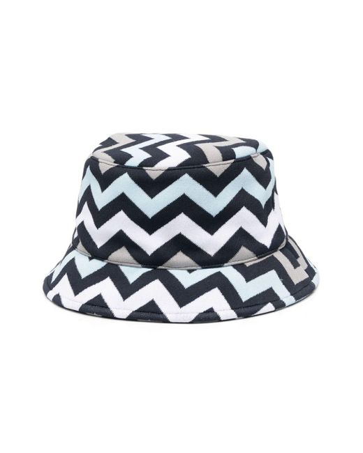 Missoni Blue Zigzag-woven Bucket Hat